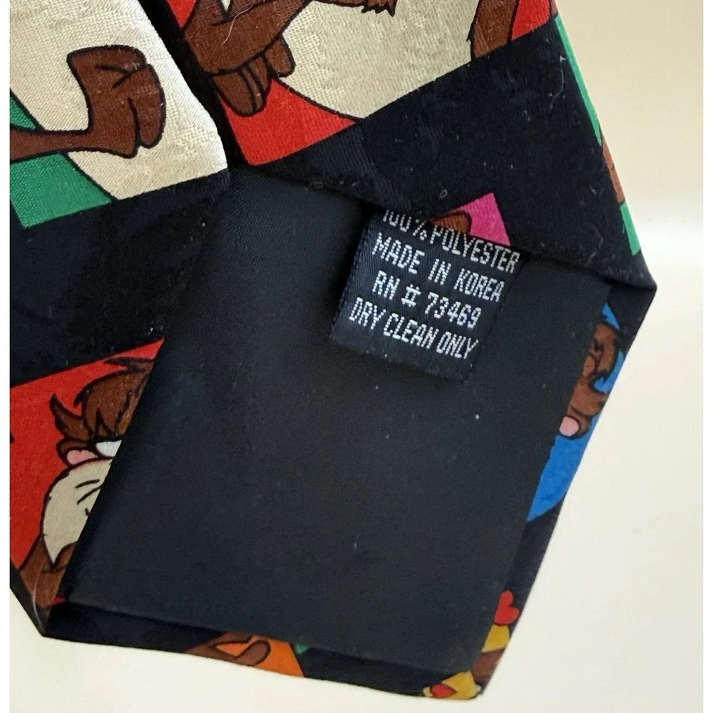 Looney Tunes Taz Mania Neck Tie Mens Multi-Colored Expressions Novelty 1993 VTG - Picture 4 of 5
